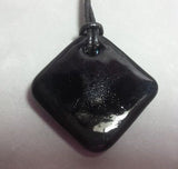 Dichroic Glass Foil Pendant with 1/8" x 21" Black Cord