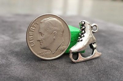 Figure Ice Skating Silver Charm - Shipping from Green Bay, WI Included