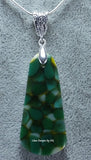 Hand Crafted Fused Glass Pendant, Snake Chain Included. Made in USA