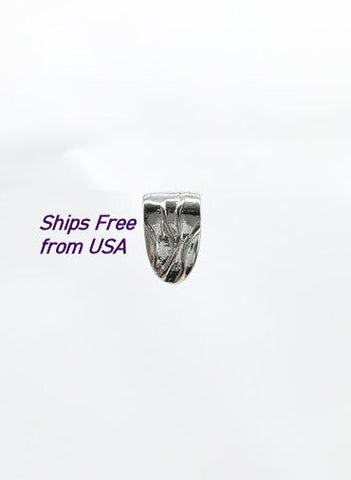 Jewelry Findings Antique Silver Pinch Bails Large Shield (Qty 5 /10) Ships Free from USA (678-AS)