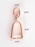 Jewelry Findings - Bails - Rose Gold Color - Large Basic Pinch Bails (Pkg 5-15) Ships from Green Bay, WI (802-RG)