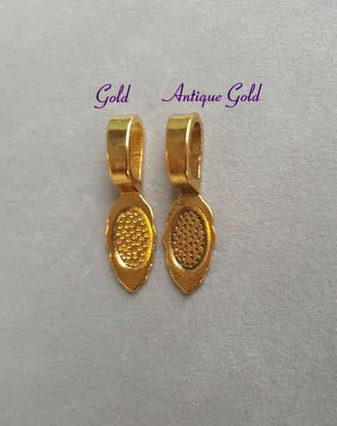 Jewelry Findings - Bails - Gold Color (Qty 10) Medium Glue On Bails – Glass  Designs by DQ