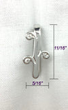 Jewelry Findings - Bails - Antique Silver Color Tri-Swirl (Qty 5-15 per pkg) Pinch Bails,  Ships from Green Bay, WI (301-AS)